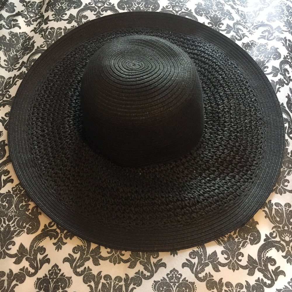 J. Crew Summer Straw Floppy Hat, Black